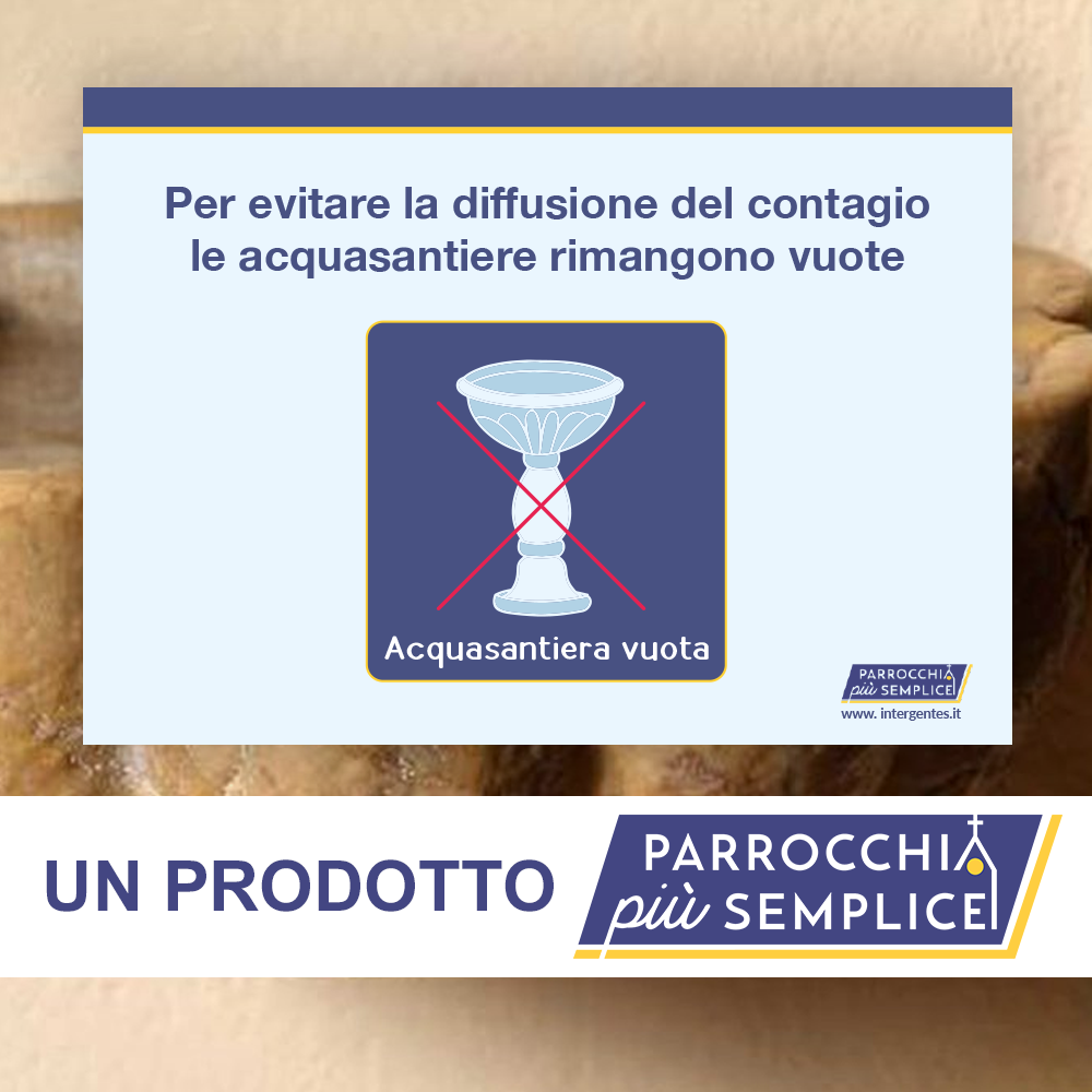 Cartello per acquasantiera