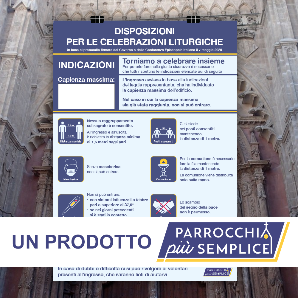 Cartello indicazioni Protocollo per l'ingresso in chiesa