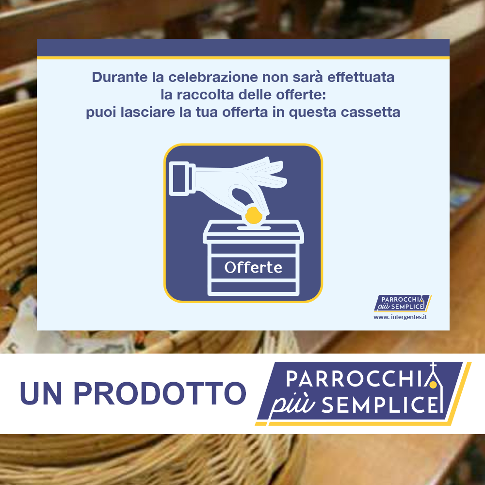 Cartello per cassette delle offerte