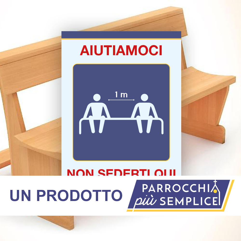Cartello indicazione distanziamento da banco